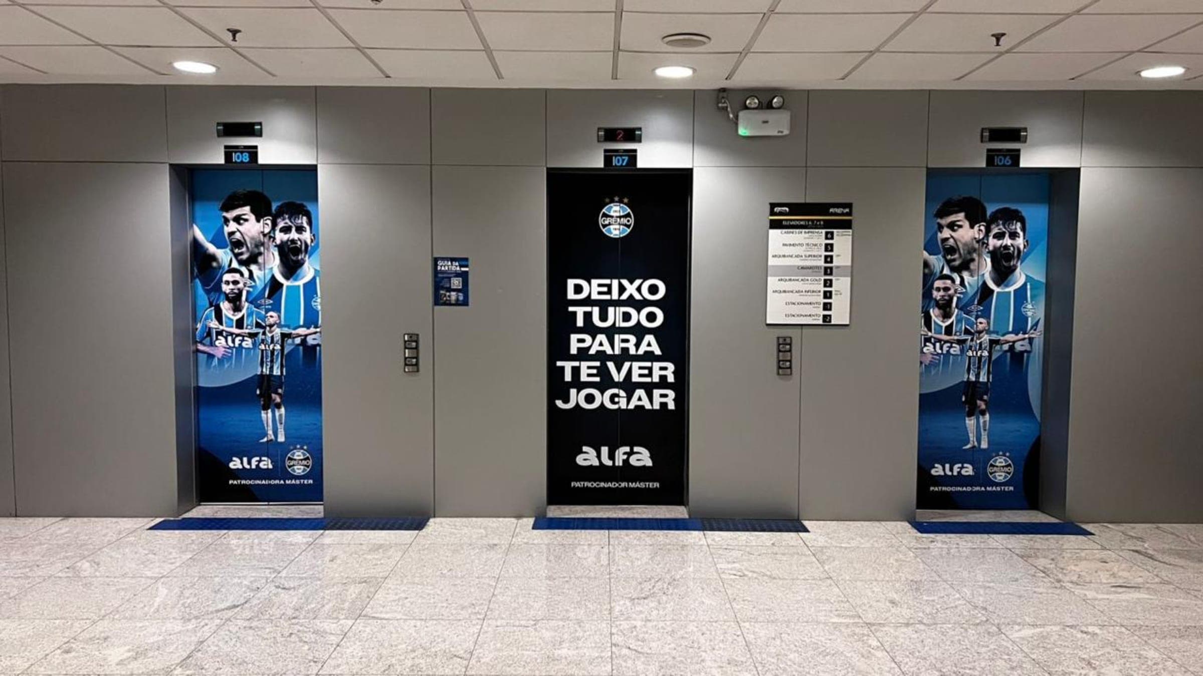 Adesivo para Elevador — Arena do Grêmio — Adesivos, projeto da SulBrasil