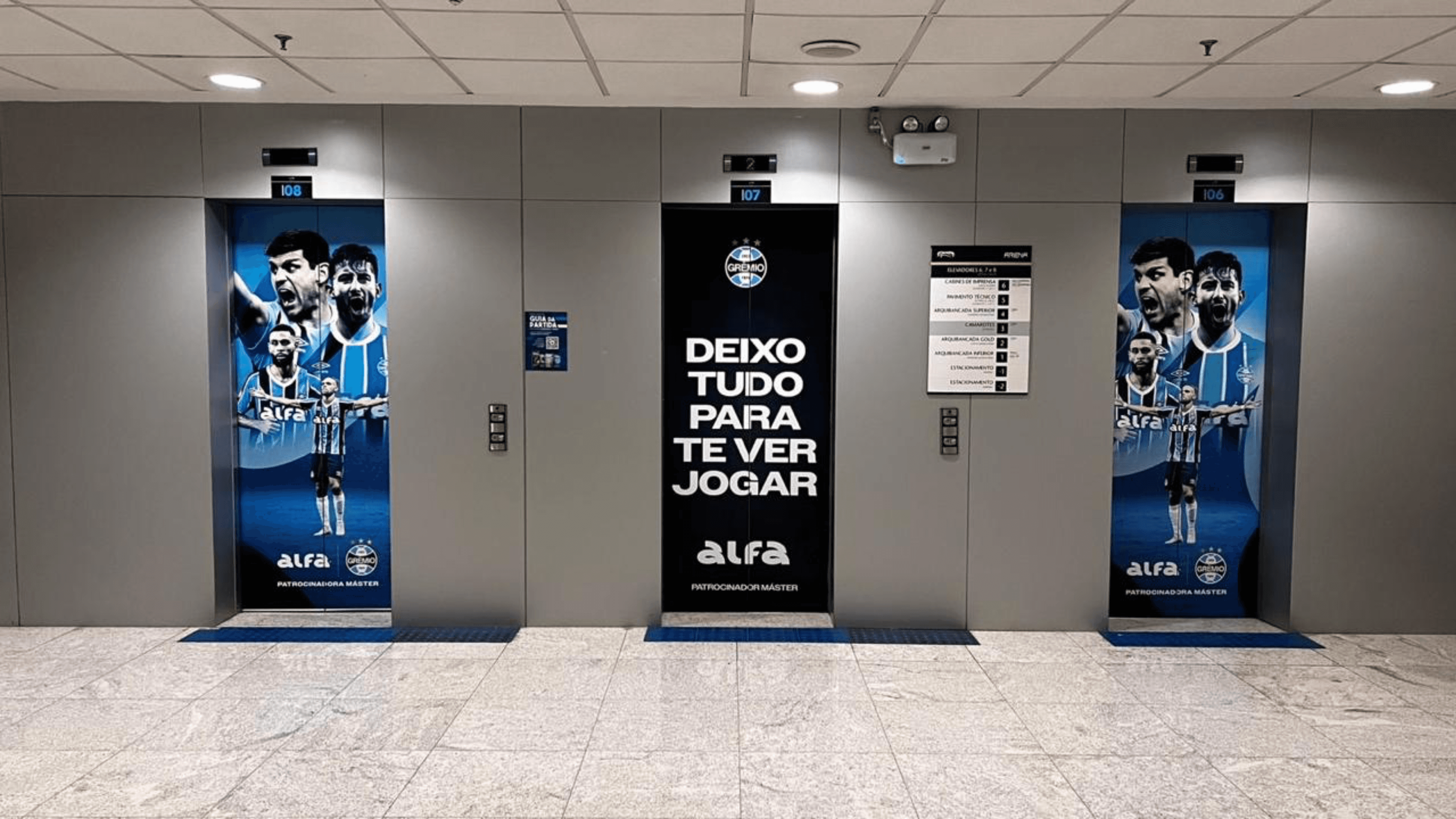 Adesivo para elevador — Arena do Grêmio